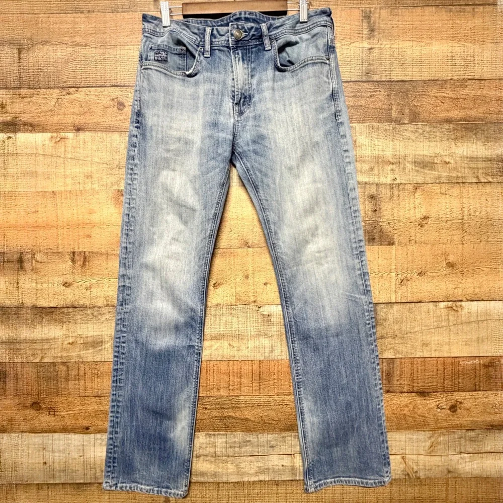 Buffalo David Bitton Six-X Mens Slim Straight Stretch Jeans Light Wash 33x32